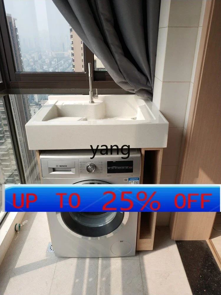

lmm solid wood washing machine cabinet bathroom cabinet integrated balcony with rubbing board basin cabinet