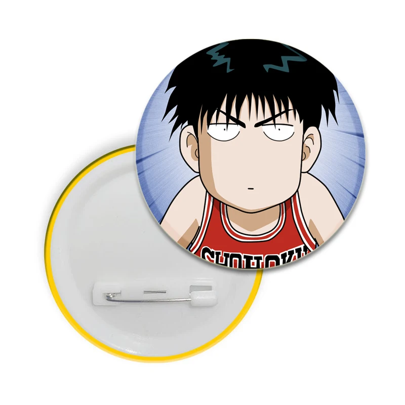 Anime Pin Cartoon Figures Sakuragi Hanamichi Mitsui Hisashi Brooch Badge Snap-in Button Pins on Backpack Jewelry Accessories