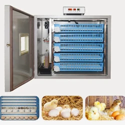 Dual Power Incubator Poultry Egg Incubators 100/200/300 Chicken Egg Fully Automatic Hatching Machine with Adjustable Roller Tray