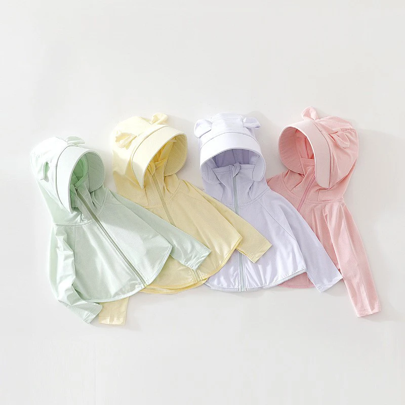 

Children's outdoor sun-protection shirt with hat summer clothing baby multifunction coat Toddler conditioner shirt