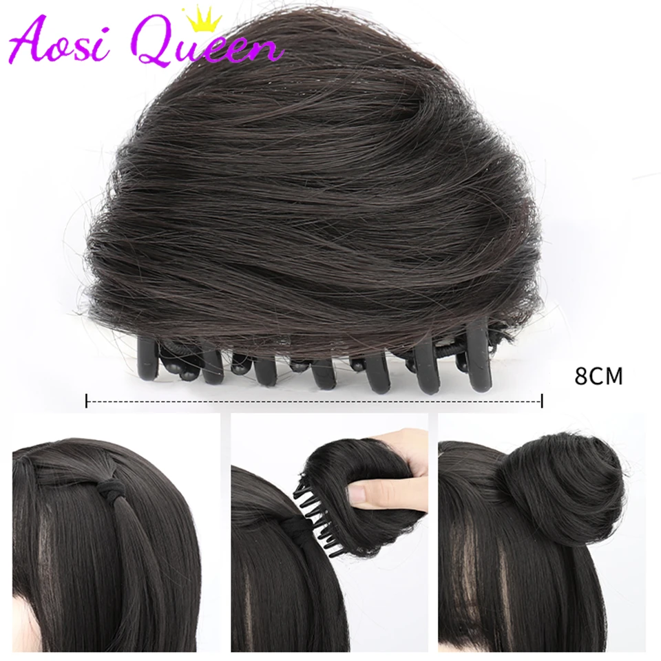 AOSI Synthetic Bow Cat Ear Ball Head Claw Clip Style Antique Style Hair Bag Wig Hair Clip Hair Accessories For Women