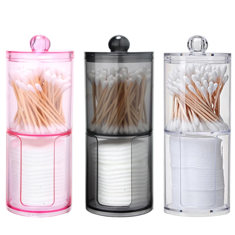 

Cotton Swab Ball Storage Box Dental Floss Boxs Table Clear Cosmetics Makeup Cotton Case Jewelry Organizer Tampon Holder Bathroom