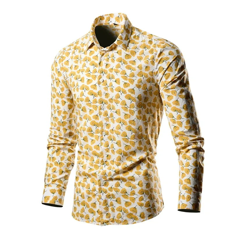 Luxury Men\'s Shirt Summer Shirts for Men Long Sleeve Shirt Man Fashion Man 2024 Clothing Mens Male Printed Social