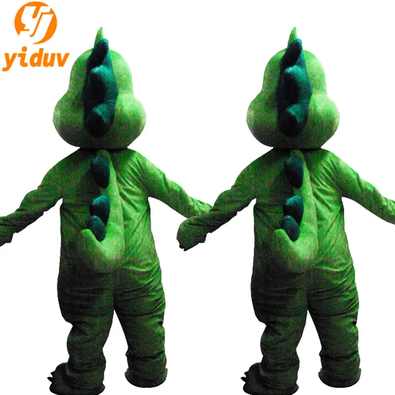 Green Dinosaur Mascot Costume Grass Green Dragon Walking Animation Performance Character Headgear Doll Clothes For Adult