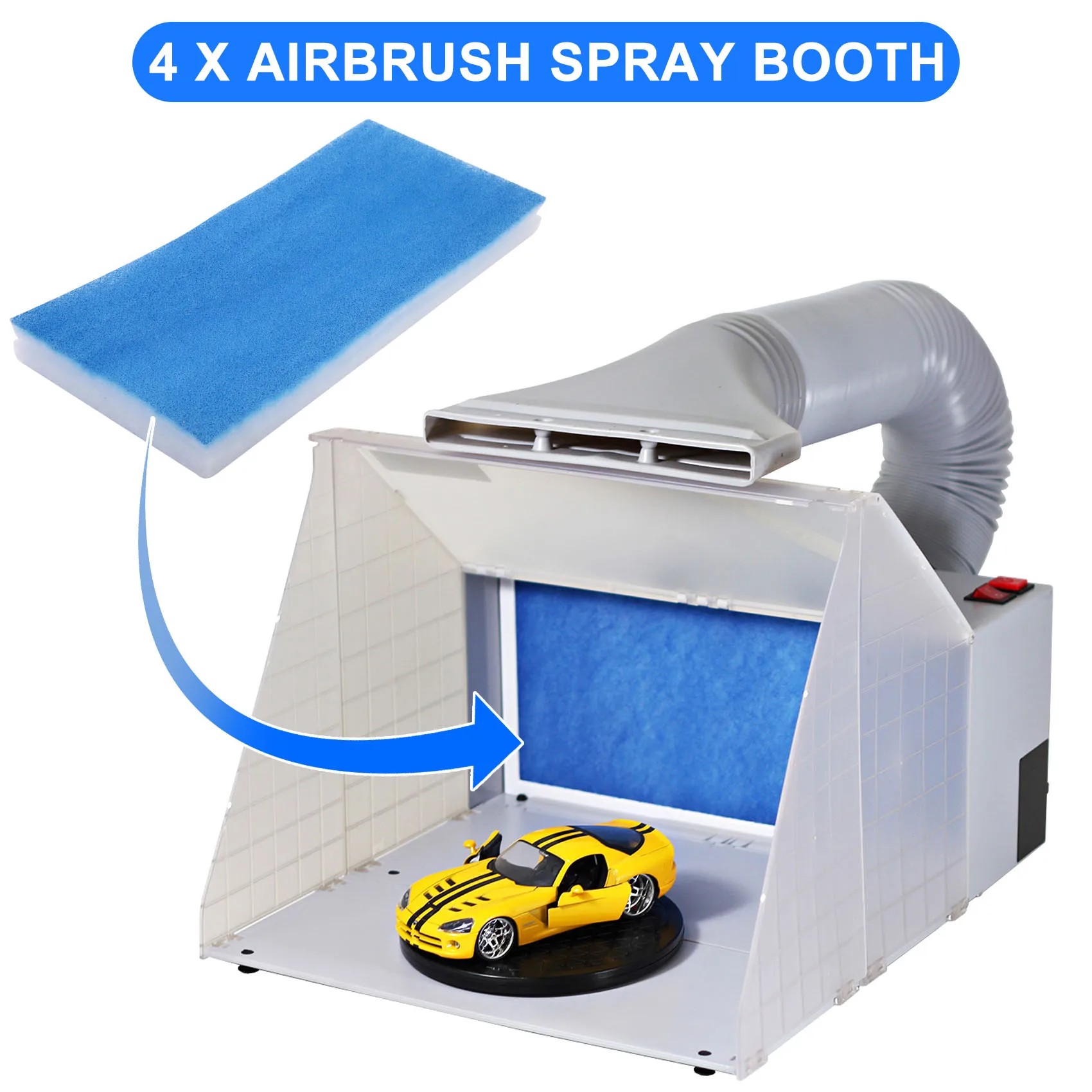 2025 Trend Airbrush Hobby Airbrush Spray Booth Filter Set, Fiberglass Booth Replace Filter Compatible For Master, Paasche 4Pcs B