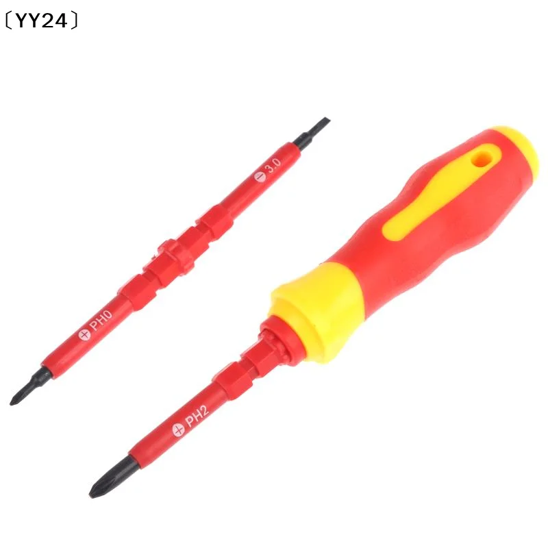 Insulated Electrician Screwdriver Set With Nonslip Handle Interchangeable Bits For Home Electrical Repair  Maintenance〔YY24〕
