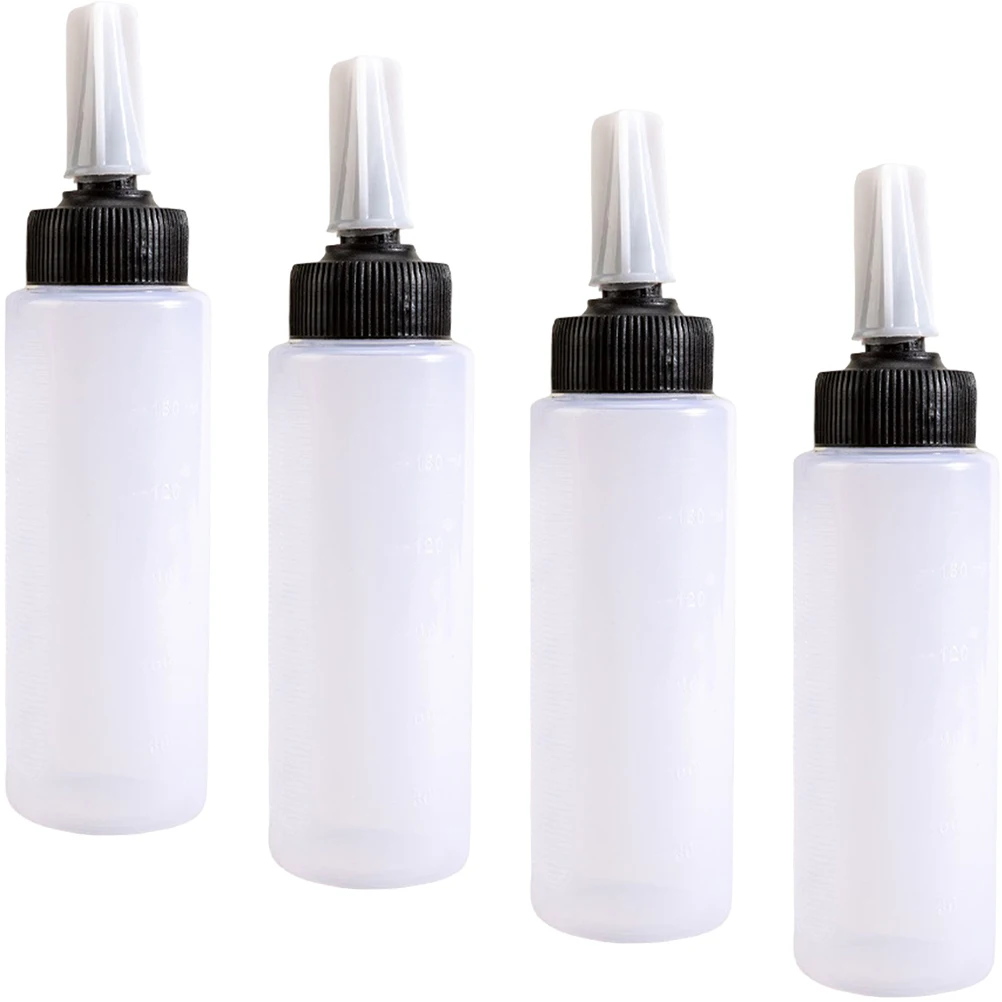 

4pcs Hair Coloring Bottles Plastic Shampoo Dye Applicator DIY Small Leak Proof Refillable Empty Salon Tools Hairdressing