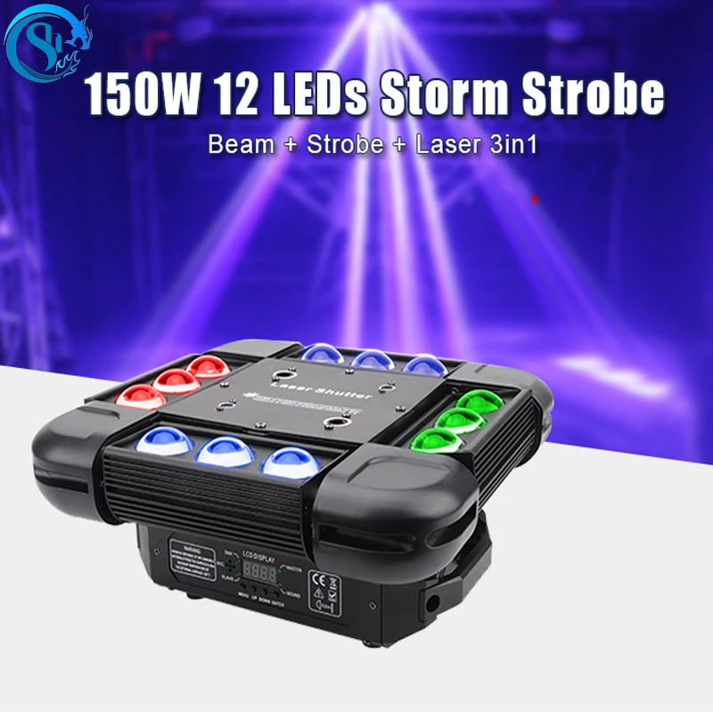 

New 12x10W RGBW LED effect infinitely Laser Spider Beam Strobe Moving Head Light with DMX Control for Stage Disco Party