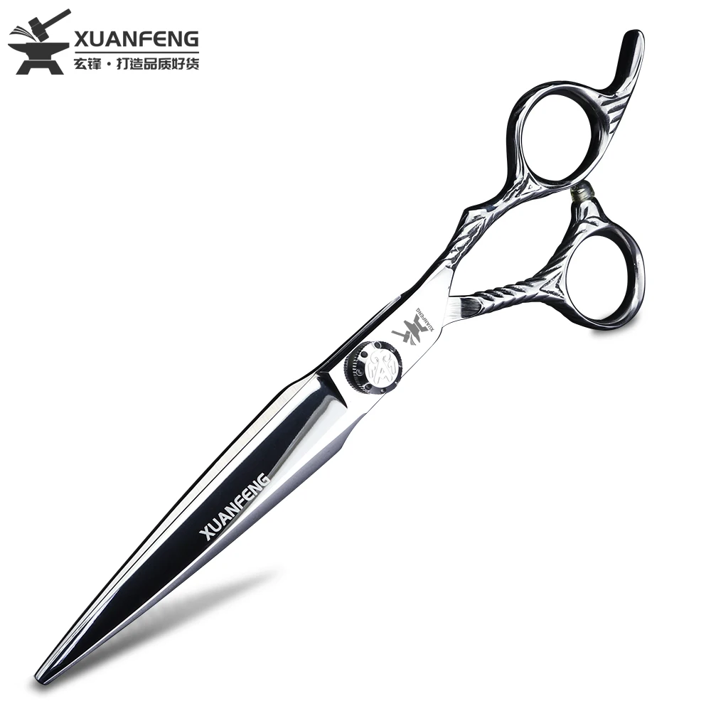 XUANTENG Silver 7-inch Hair Scissors, Barber 440C Steel Cutting Scissors and Thinning Scissors