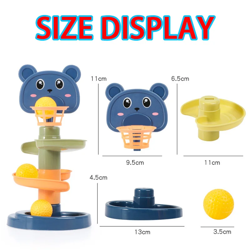 Baby Activity Toys Rolling Ball Pile Tower Rotating Track Ball Tower Early Education Educational Toys Children Stacking Toy Gift