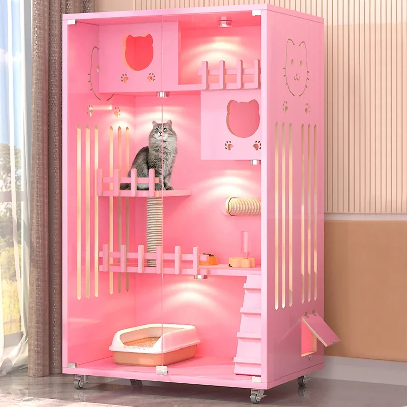 Pet Houses&Furniture,Factory Direct Luxury Solid Wood Cat House Factory Sells Wooden Cat Cages, Pet Houses, And Cat Villas