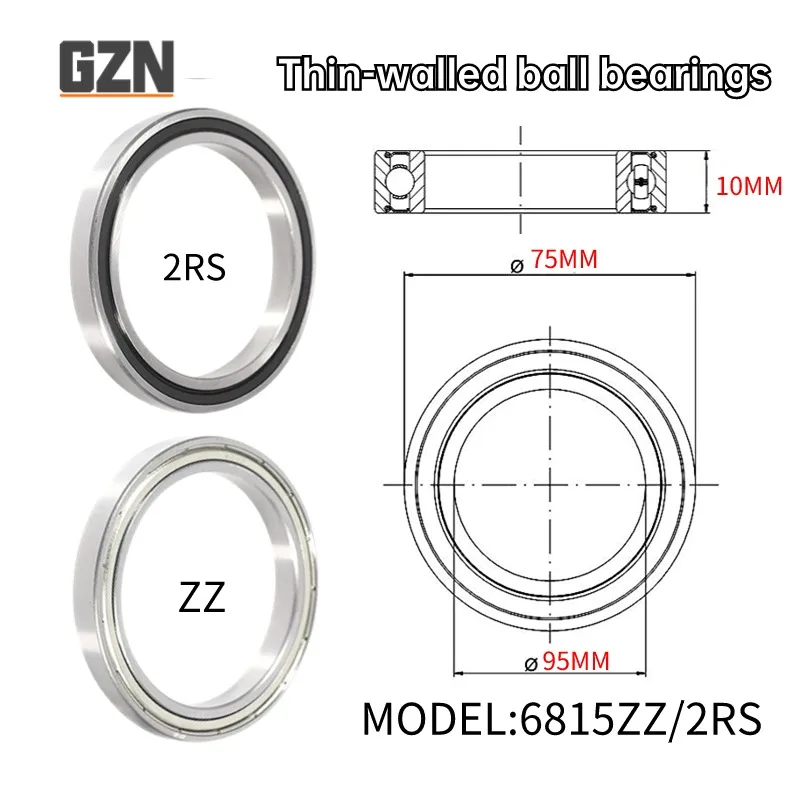 

1 шт., тонкие шарикоподшипники 6815ZZ 6815-2RS 75x95x10 мм с глубоким желобом