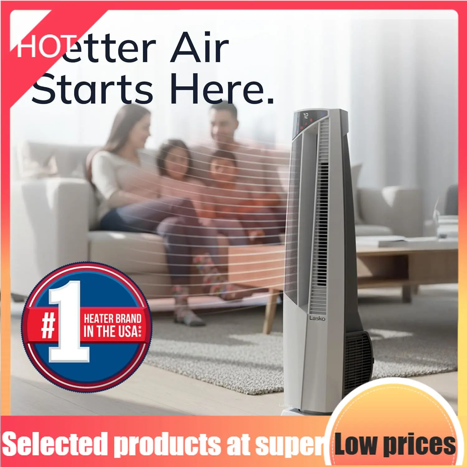 

Компактный гибридный вентилятор-обогреватель для дома, всесезонный, высокоскоростной, с защитой от опрокидывания и пультом ДУ