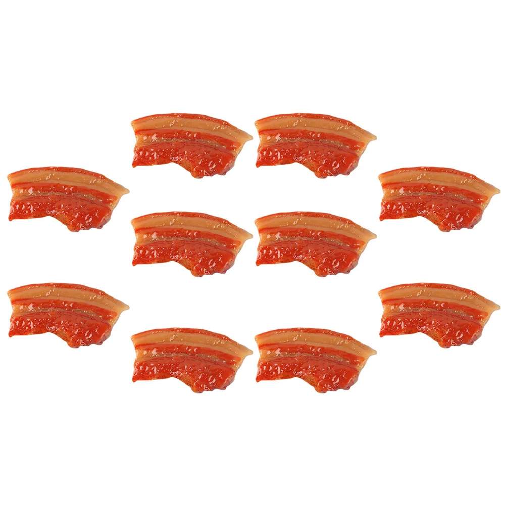 10 szt. Symulacja mięsa, realistyczne sztuczne wieprzowiny, dekoracja do kuchni, restauracji, rekwizyt fotograficzny, edukacyjne Montessori