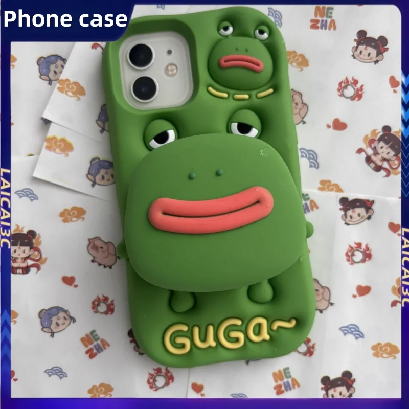 

Funny Cute Frog Phone Case For Iphone 16 15 14 13 12 11 Plus Pro Promax Fall Prevention Tpu Material Phone Protection Back Cover
