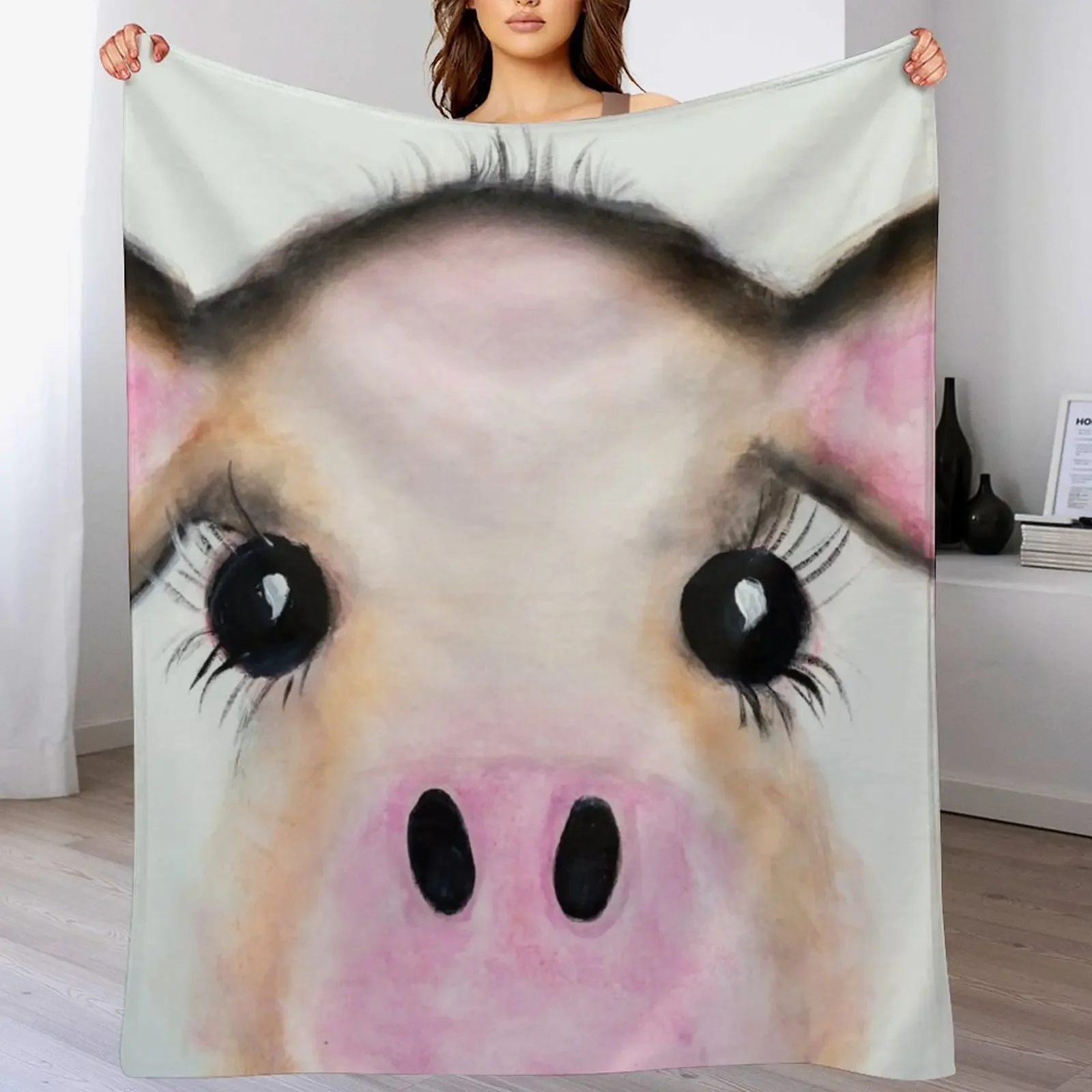 

Happy cow Throw Blanket Soft Plaid Giant Sofa Bed Stuffeds Blankets