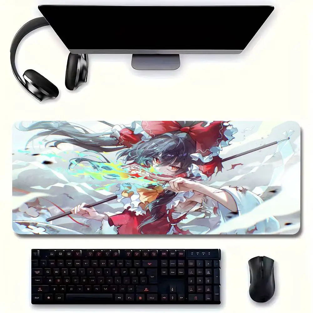 Reimu Hakurei Anime Touhou Mousepad Non-slip Suitable For Office Computers Laptops E-sports Game Desk Mats XXL Keyboard