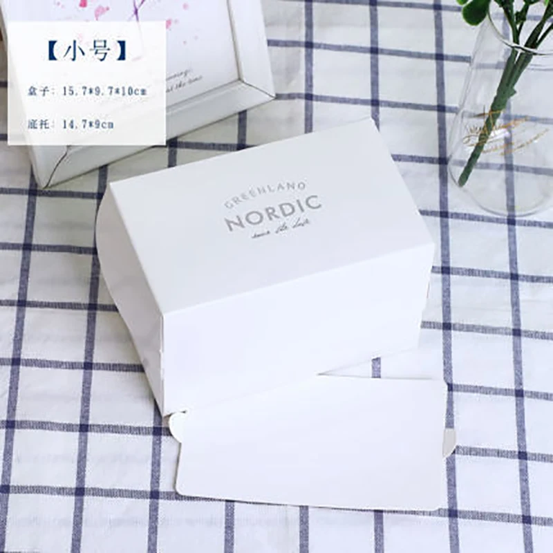 1pc White French Pastry Cake Box Rectangular Baking Mousse Cake Pastry Packaging Box Wedding Party Custom Packaging Box