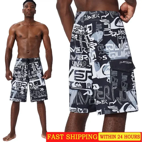 Imagen 1 del producto Pantalones cortos de playa para hombre, Bañador con estampado muscular para deportes acuáticos, Surf, Bermudas dobles a la moda, tabla de níquel