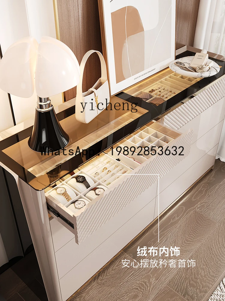 Italian light luxury high-end eight-bucket cabinet dresser integrated bedroom bedside jewelry against the wall cloakroom locker