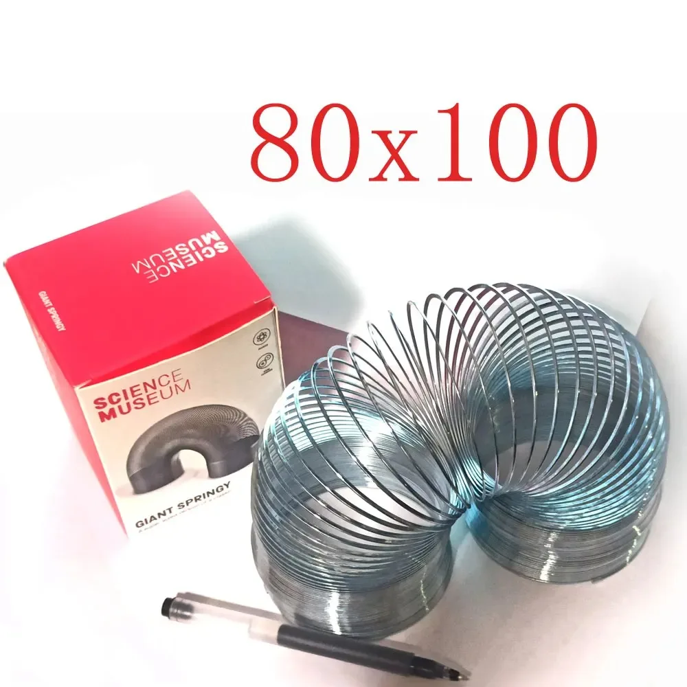 80X100mm Giant Magic Rainbow Metal Slinkys Spring Big Classic Originals Walking Jumbo Steel Slinky Toy Spring