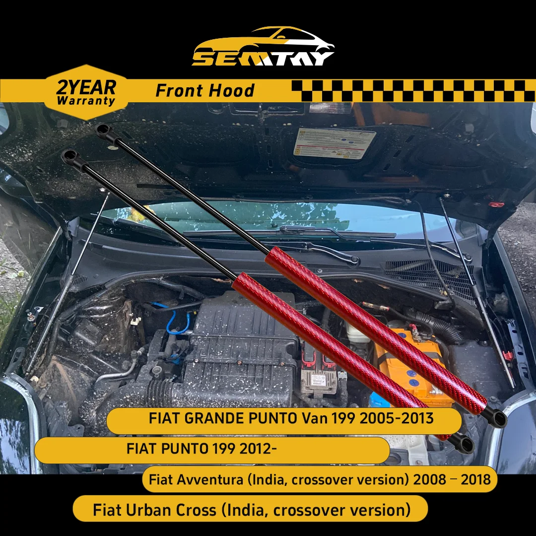 

SEMTAY Hood Struts Bonnet Lift Assist Spring Shocks Supports for FIAT PUNTO 199 2012-/FIAT GRANDE PUNTO Van 199 2005-2013