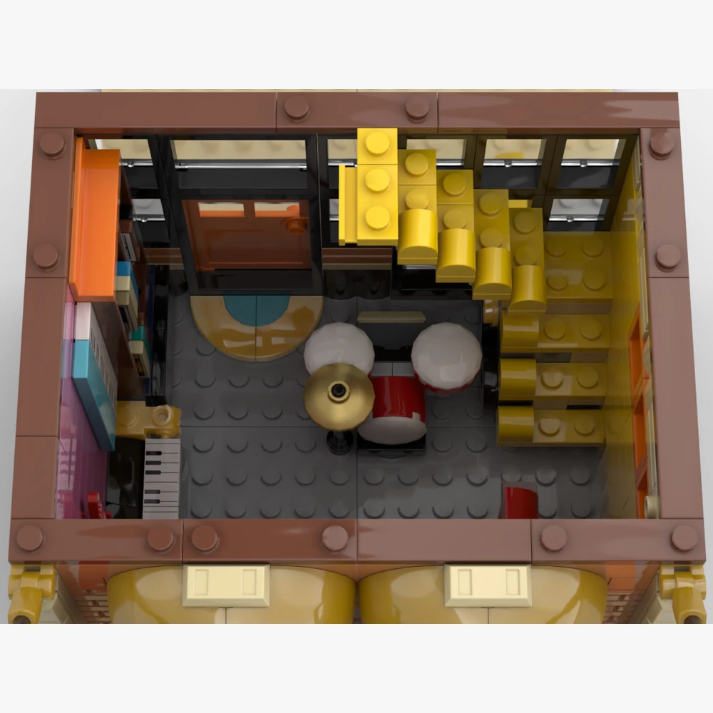 새로운 MOC 핫 세일 도시 거리 풍경 비닐 레코드 상점 모델 블록 모듈형 DIY 조립 어린이 장난감 소년 선물 세트