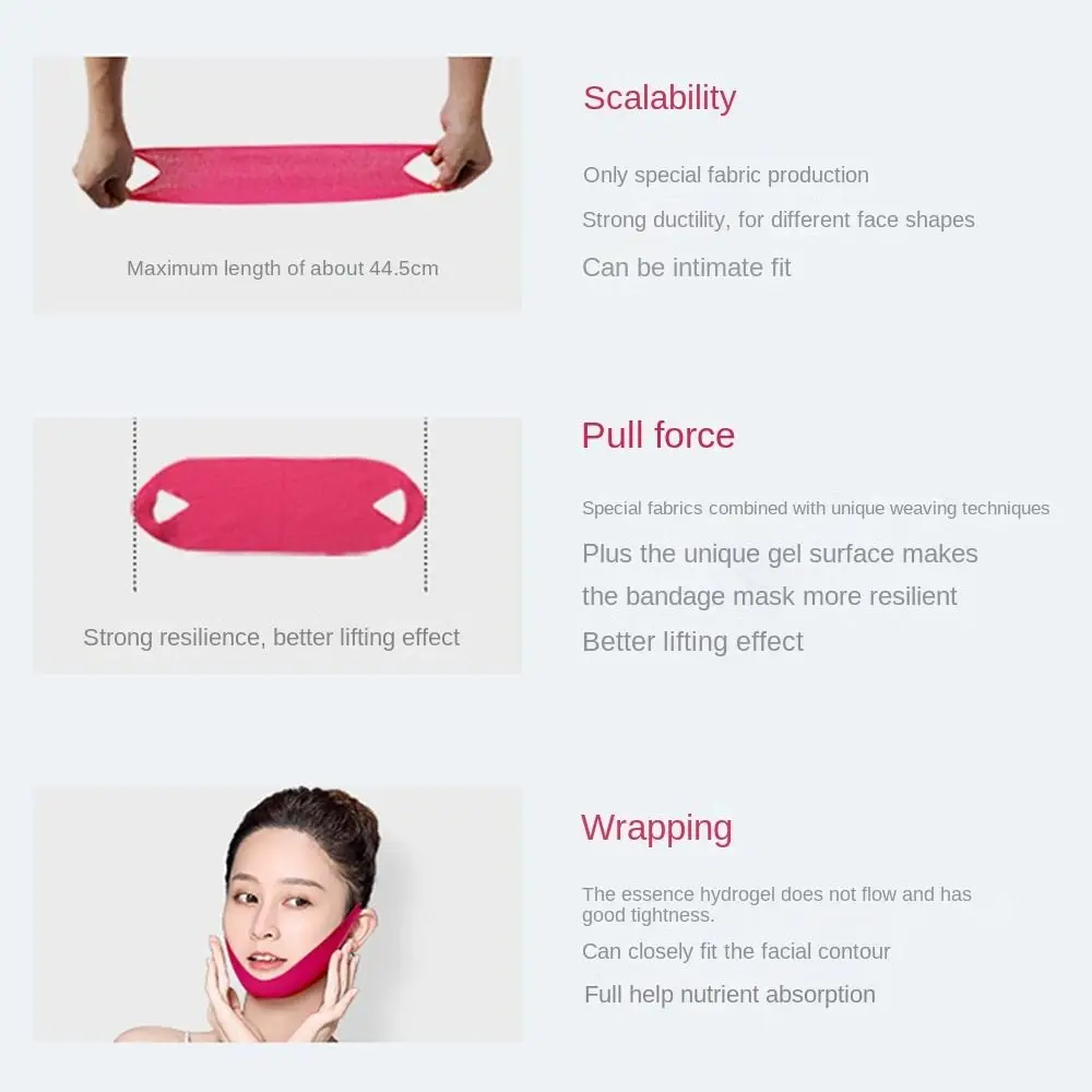 แผ่นมาส์กหน้ายกกระชับรูปตัววี 5 ชิ้น ช่วยยกกระชับผิว ลดเลือนริ้วรอยบริเวณคางและแก้ม