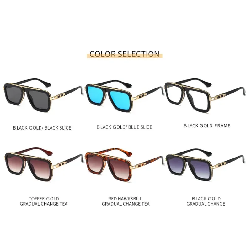 Fashion Square Sunglasses Cool Men Vintage Luxury Brand Design Sun Glasses Women UV400 Shades Oculos De Sol