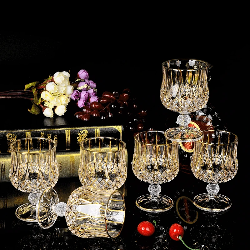 Short legged whisky glass, foreign wine, household spirits glass, brandy, crystal glass wine set