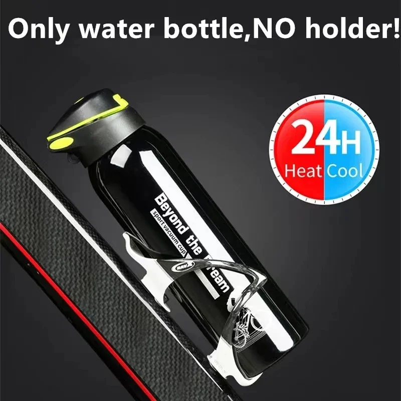 500ML Bicycle Water Bottle Vacuum Stainless Steel Cycling Water Bottle Double Walled Simple Thermo Mug Insulated With Straw