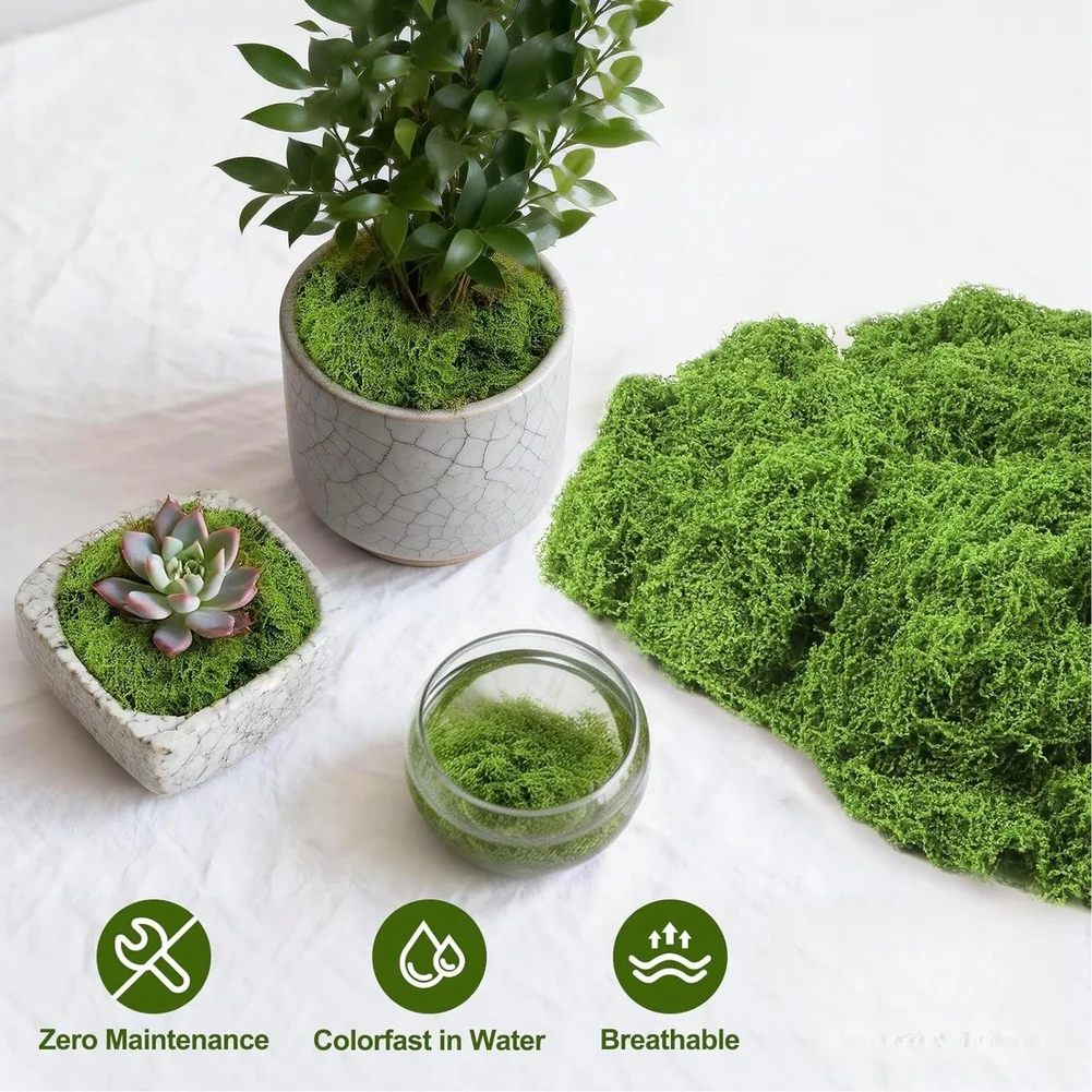 Artificial Moss Dark Green Plastic Fake Greenery For Home Wedding Office Garden Decor Landscaping Faux Plants DIY Craft Arrangem