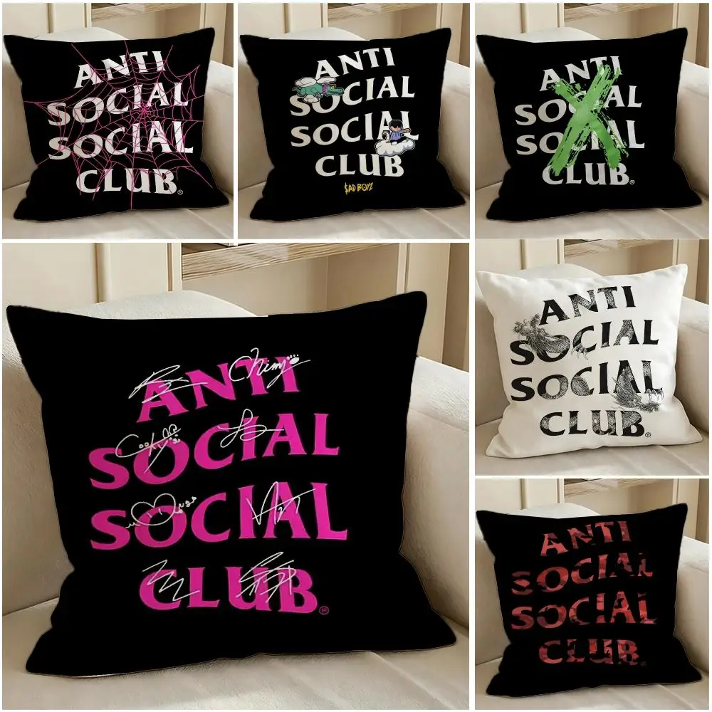 Anti Social Social Club Cushion Cover Pillow Short Plush Warm CreamStylel Cushion for Living Room Bedroom Sofa Ideal for Gifting