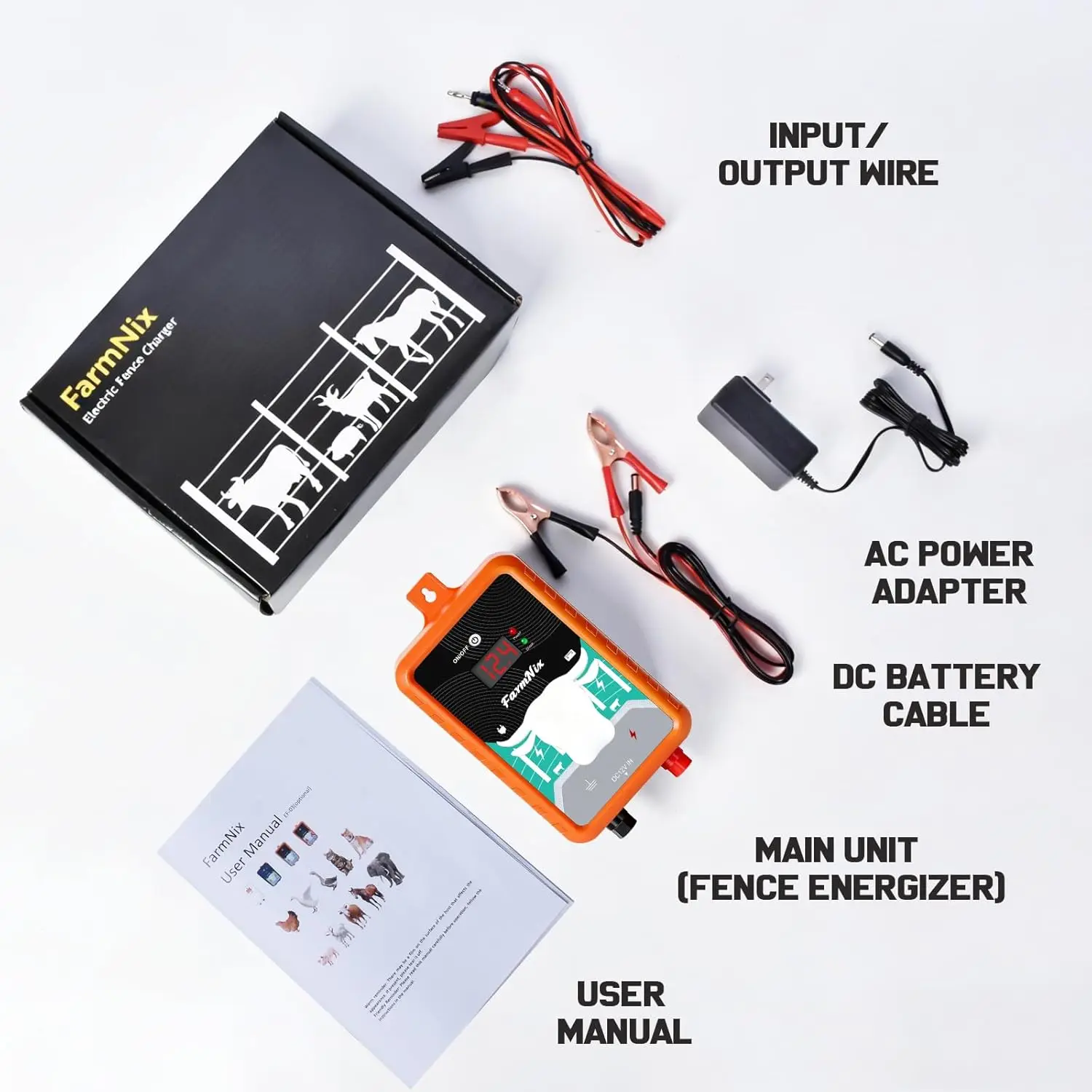 15 Miles Electric Fence Charger with ON/OFF Mode 4.0J Fence Charger for 24-Hour Uninterrupted Livestock & Predator Protection
