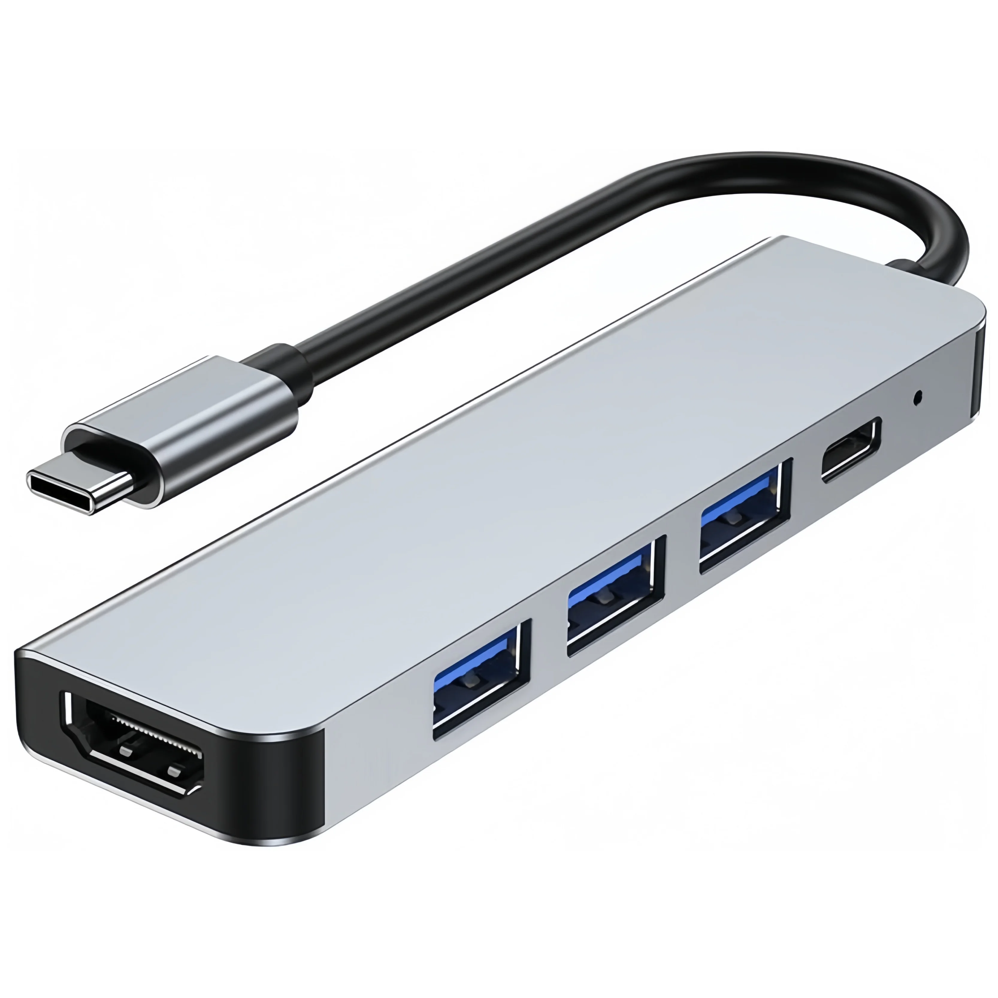 Adaptateur HDMI Hub USB C 5 en 1, 10 pièces, avec HDMI 4K, 3 USB 3.0, USB-C PD, charge rapide pour MacBook Pro/Air, Dell XPS