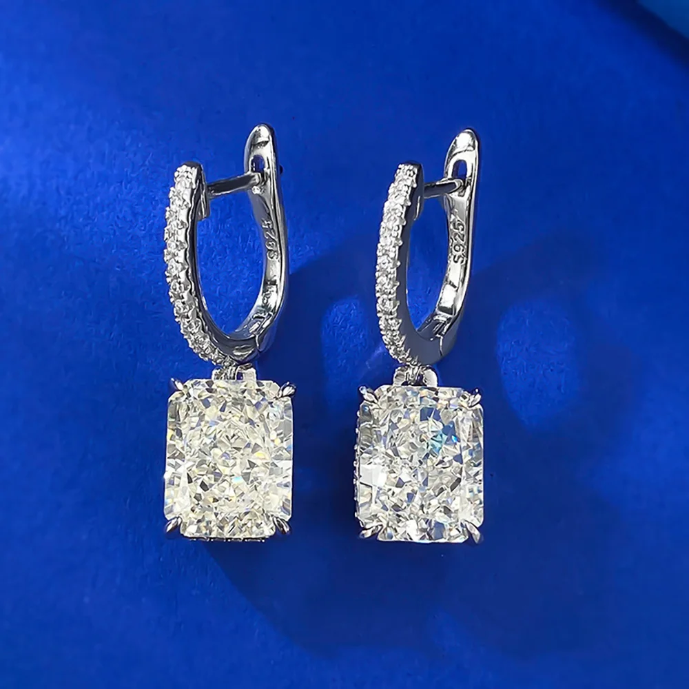 Imagem -06 - Brincos Dangle de Diamante de Alto Carbono para Mulheres Prata Esterlina 925 Corte de Gelo Esmagado Branco g Presentes Luxuosos de Joias Finas 8*10 mm