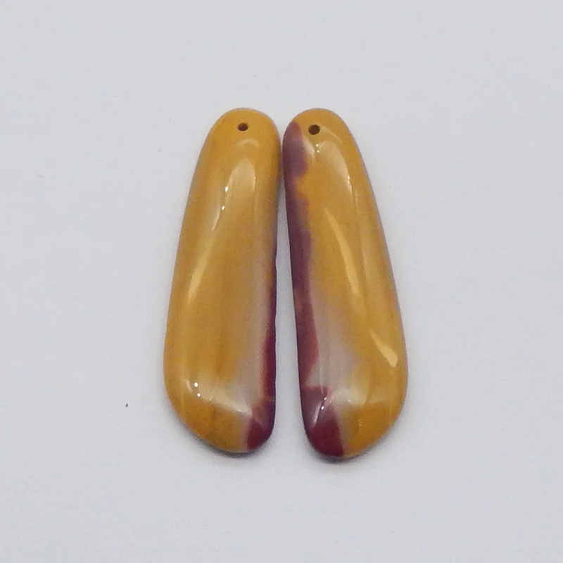Natural Mookite Jasper Long Strip Earrings Beads for Jewelry Making, Handmade Natural stones beads