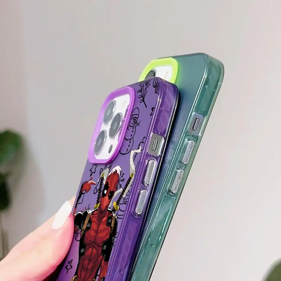 Custodia per iPhone 11 12 13 Pro Max 17 Air 16e 14 15 16 Plus Cover morbida Marvel Christmas Deadpool