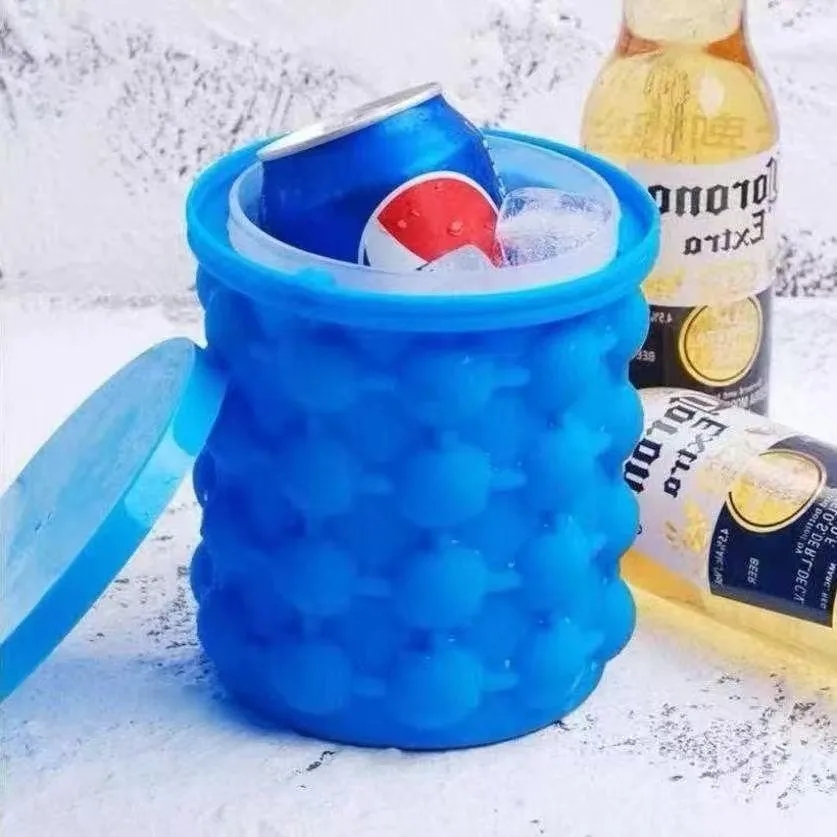 

The Original Ice Cube Maker| Holds Up to 180 Ice Cubes | Silicon Bucket | Perfect for Indoor/Outdoor Use | Bottled Beverage Cool