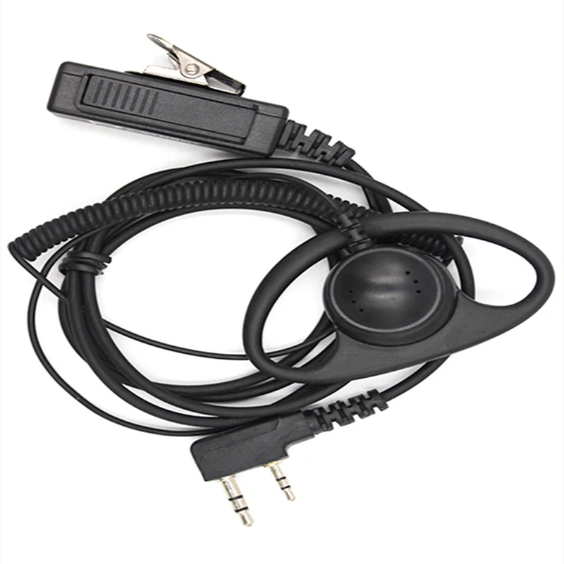 RISENKE-Earpiece for Kenwood TK-220,240,NX-220,NX-320,NX-240V,NX-340U,Baofeng UV-5R,UV-9R,BF-888S,Walkie Talkie, 2 Wire Headset