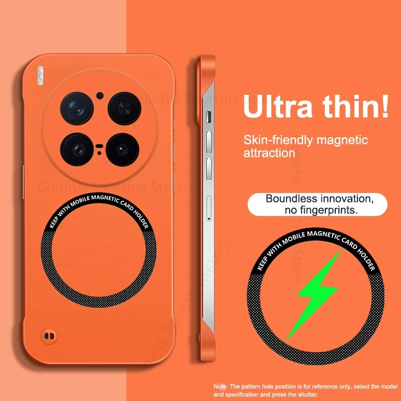 

Frameless Frosted Magsafing Case For vivo X300 X200 Pro Wireless Charging Magnetic Cover For vivo X200 Pro X70 X80 X90 Pro Plus