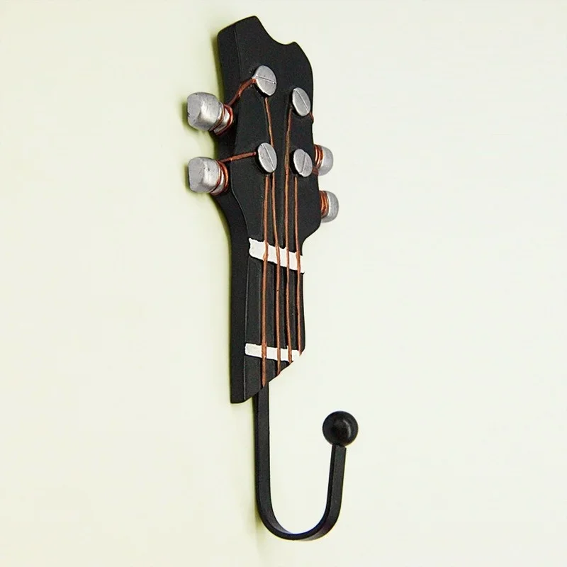 

Retro 3pcs / Set Guitar Heads Hooks Music Home Resin Clothes Hat Hanger Movie Wall Hook For Home Decoration Dropship