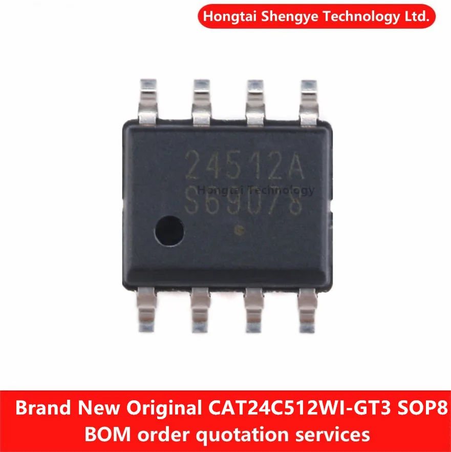 Original Genuine SMT CAT24C512WI-GT3 SOIC-8 EEPROM chip I2C interface 512Kb