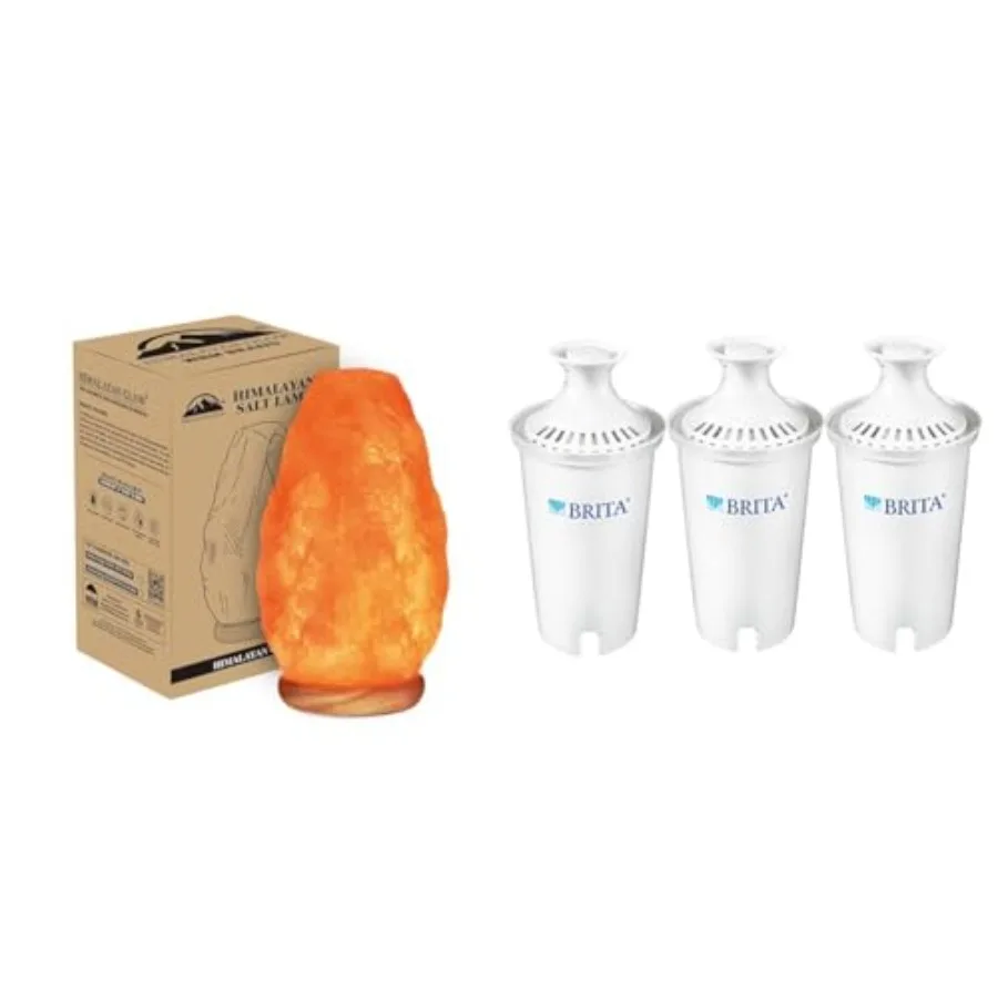 Salt Lamp with Dimmer Switch 5-7 lbs and Brita Standard Water Filter, BPA-Free, Replaces 1, 800 Plastic Water Bottles a Year