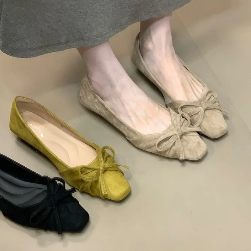 

Женская обувь, модная обувь из замши с квадратным носком, модельные женские сандалии, осень 2023, уютная новая обувь Женская Обувь