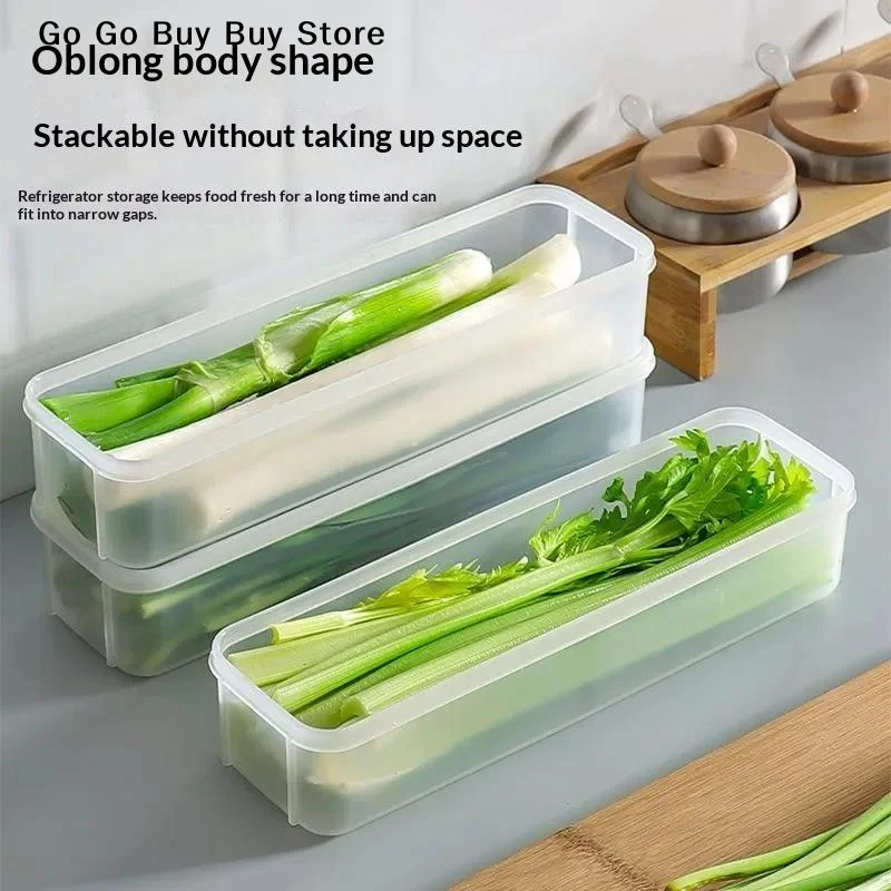 【S】Clear Plastic Fridge Herb Storage Container BPA Free Fresh Keeping For Storing Cilantro Scallions Vegetables Home Kitchen