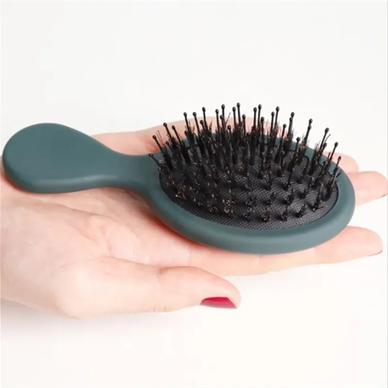 Small Handle Hair Brush Massage Comb Bristle Nylon Hair Comb Anti-hair Loss Handle Detangling Wet Dry Hairdressing Styling Tools