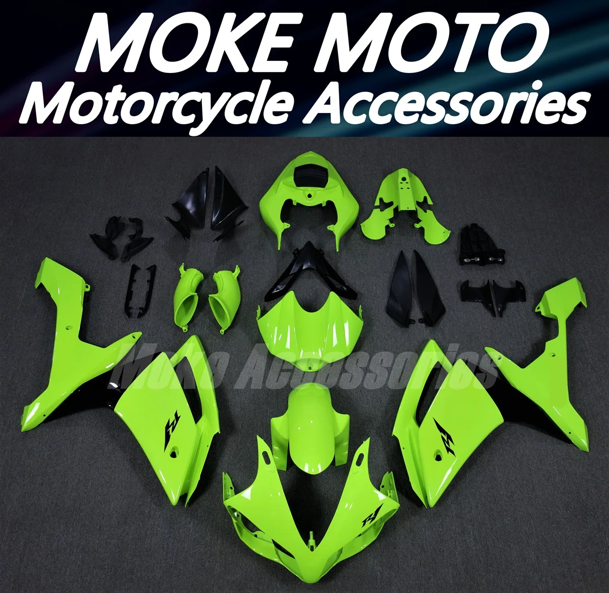 

Moke moto Motorcycle Fairings Kit Fit For Yzf R1 2007-2008 Bodywork Set High Quality ABS Injection New Neon/Black Fluorescence