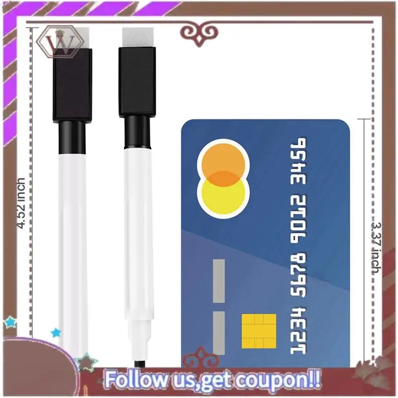 ABBG-Magnetic Whiteboard Pen Erasable Marker, 192Pack Whiteboard Markers Dry Erase Marker With Eraser Cap Black