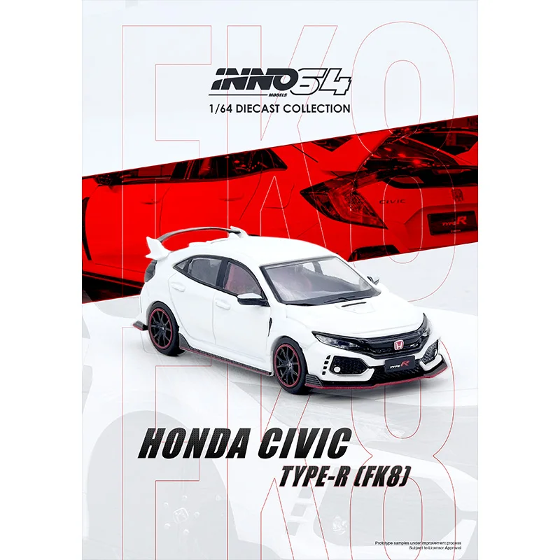 INNO 1/64 Honda CIVIC TYPR-R (FK8) metal diecast car models collect ornaments sports car collection models 64 car model toy